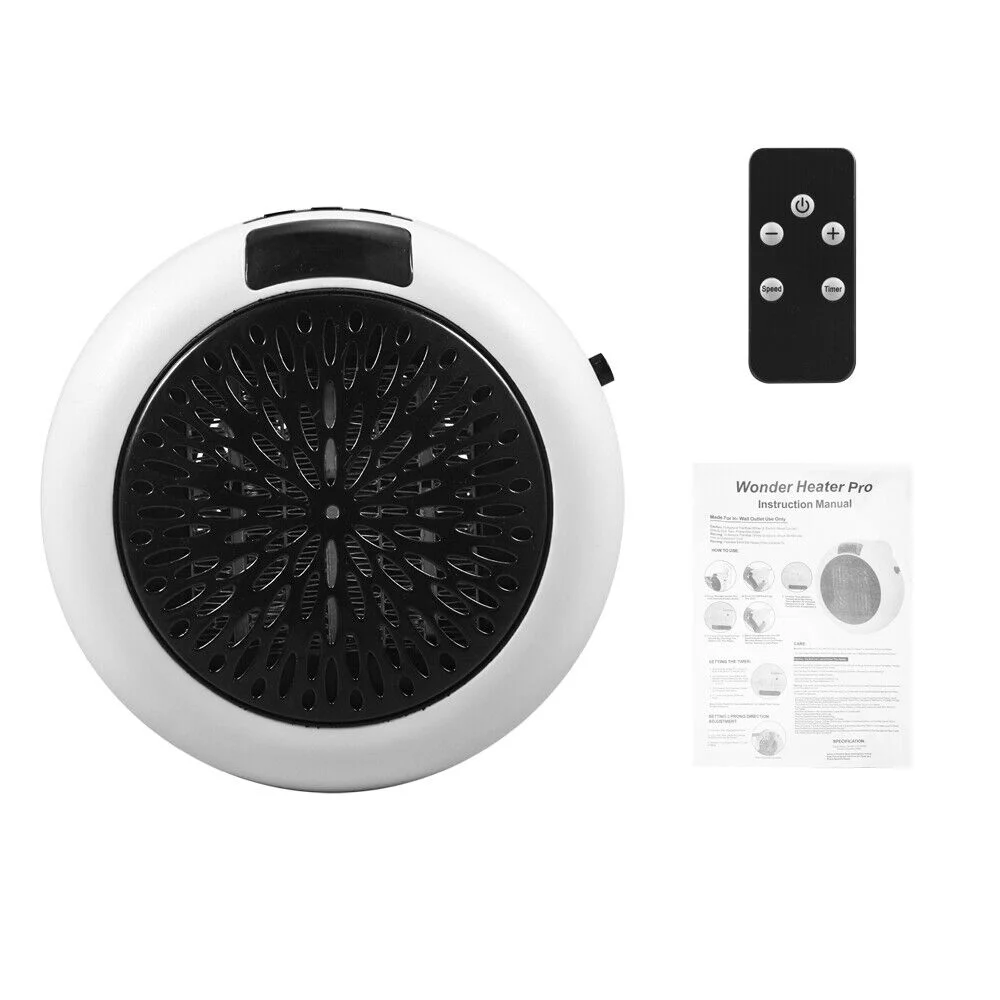 JahyElec  900W White Digital Thermostat Plug in Electric Heater Fan Remote Timer Warm up any room safely and effectively
