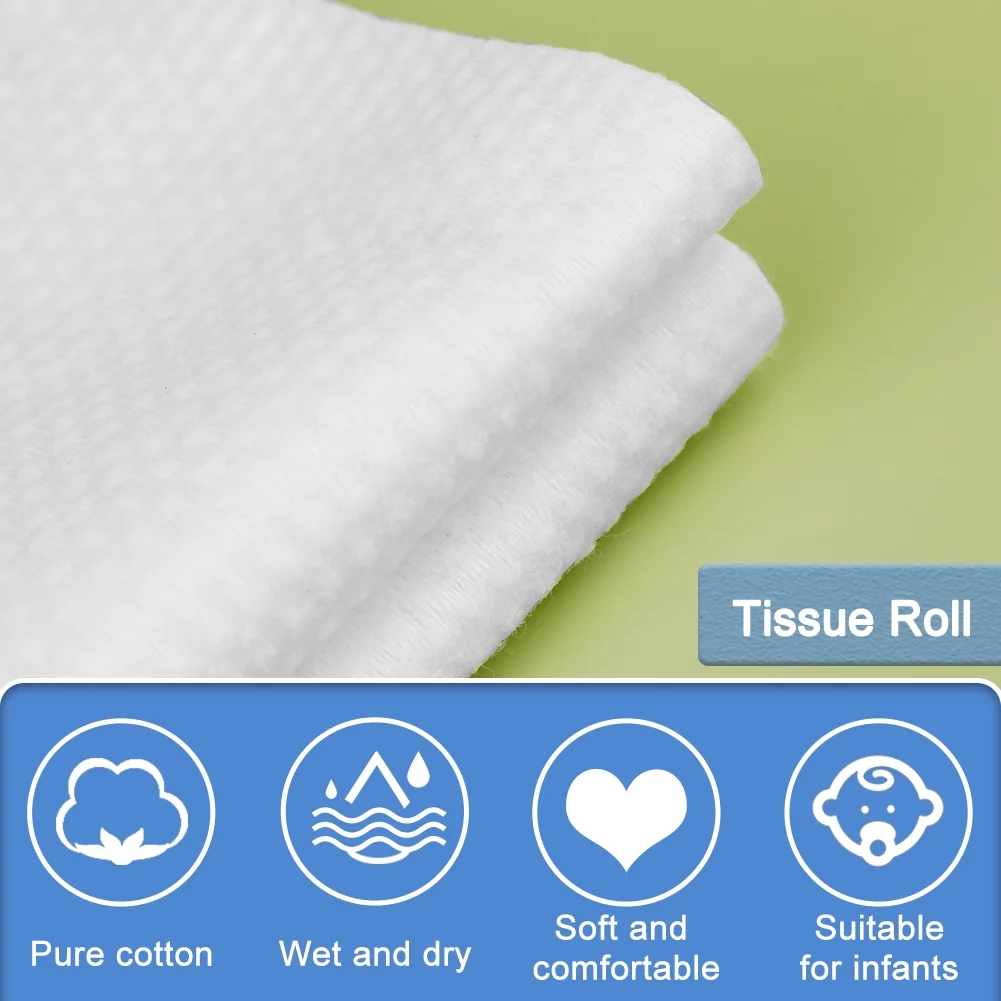 Mayboos Disposable Face Towel Cotton Tissue,Jumbo roll, Suitable for Beauty Salon (250 Count）