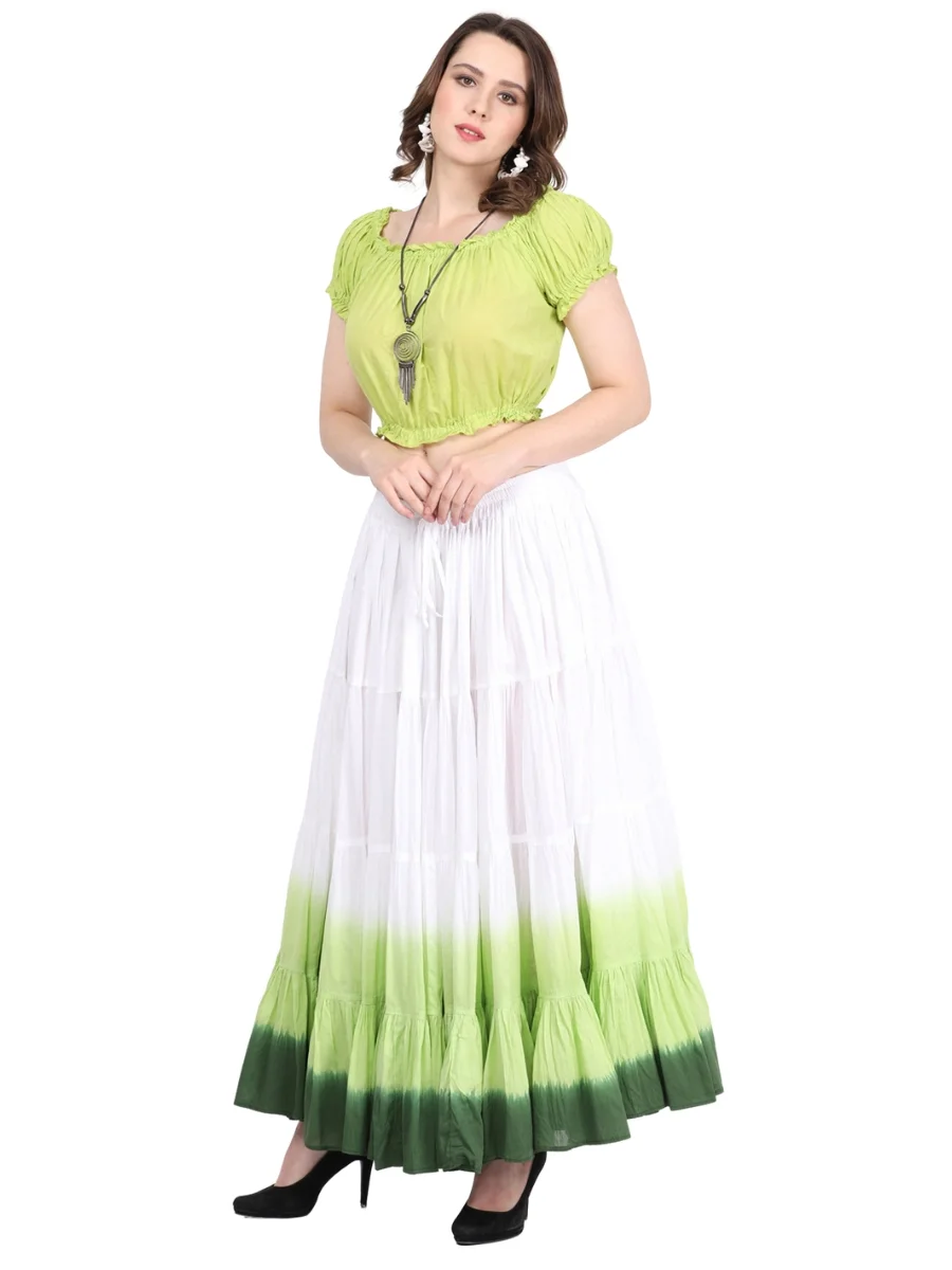 Wevez Women'sPlus Size 40 Inches Long Tribal Fusion 25 Yard Skirt (WHG)