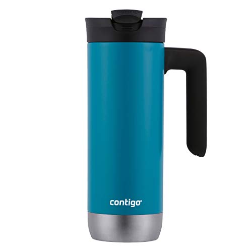 Contigo Superior 2.0 Stainless Steel Travel Mug with Handle Leak-Proof Lid Double-Wall Insulation for Hot & Cold Beverages 20oz Dark Ice Ideal for Commuting and Travel