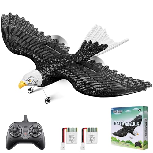 HAWK'S WORK RC Eagle, 2 CH RC Plane Ready to Fly, 2.4GHz Remote Control Airplane, Easy to Fly RC Glider for Kids & Beginners
