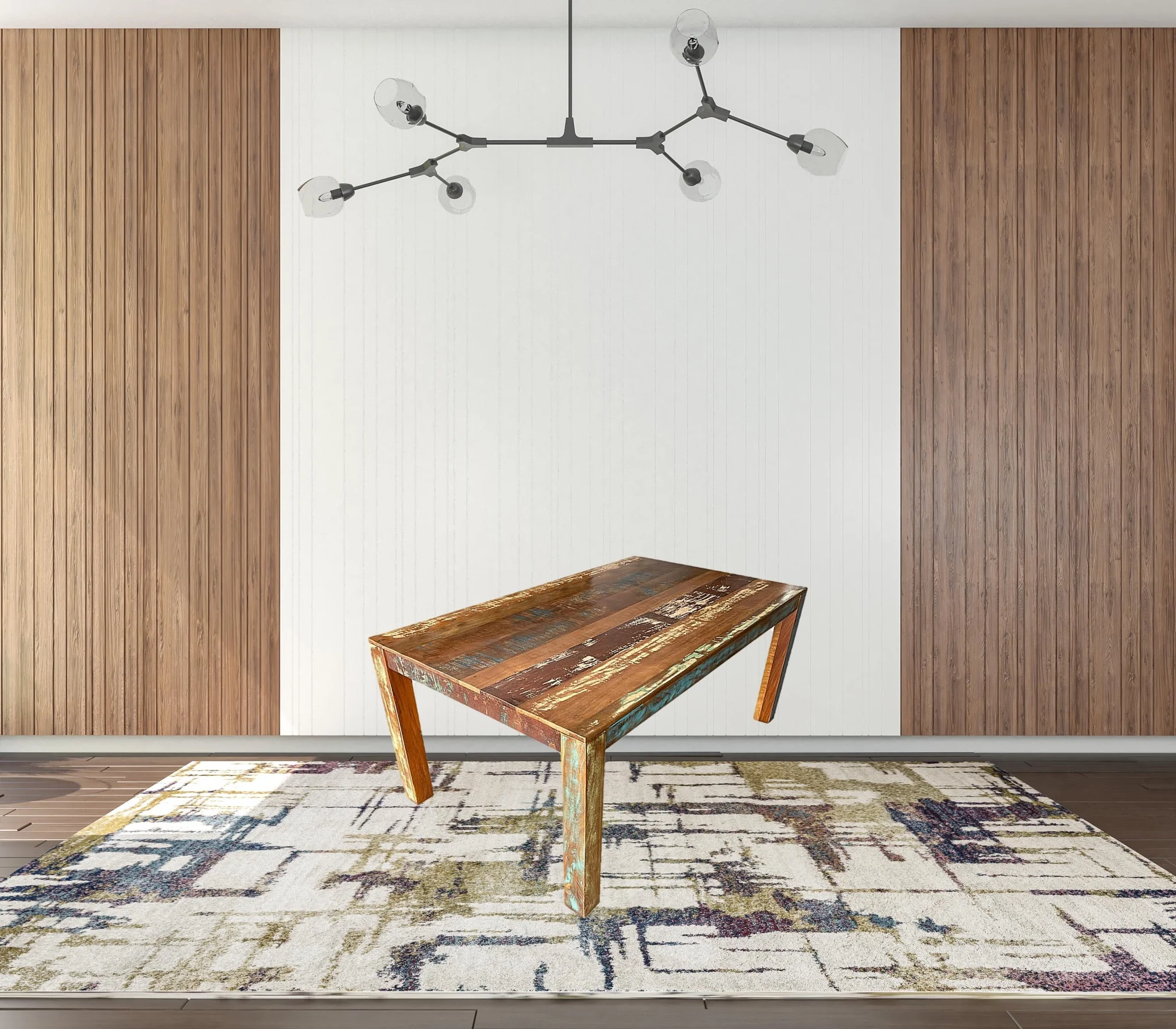 HomeRoots 488595 30 x 72 x 36 in. Brown & Patina Distressed Solid Wood Rectangular Dining Table