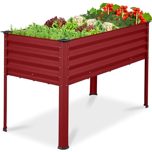 Best Choice Products 48x24x30in Galvanized Raised Garden Bed, Metal Elevated Planter Box, Vegetable Garden for Backyard, Patio, Balcony - Dark Green