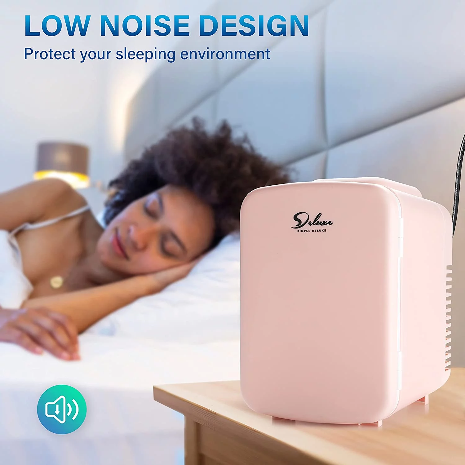 Ufurpie Mini Fridge, 4L/6 Can Portable Cooler & Warmer,Small Refrigerator,for Masks,Cosmetics,Pink