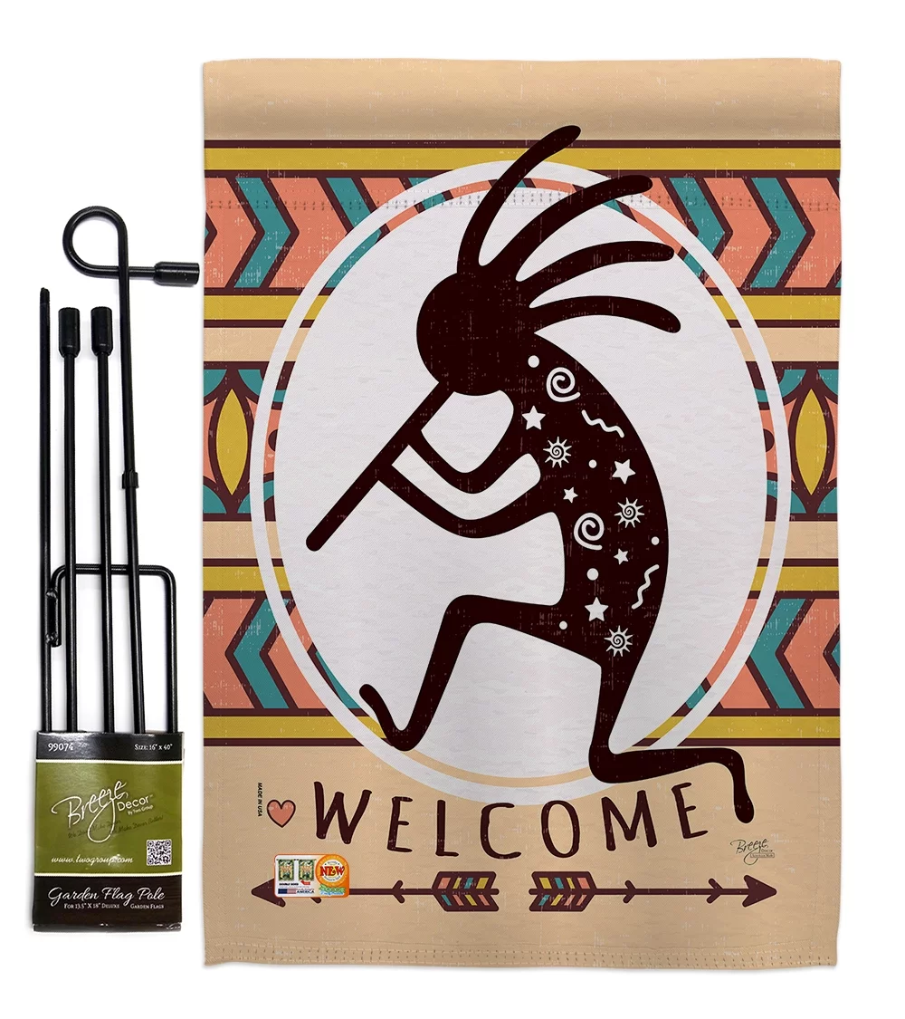 Welcome Kokopelli Dance Country & Primitive Southwest Impressions Decorative Vertical 13