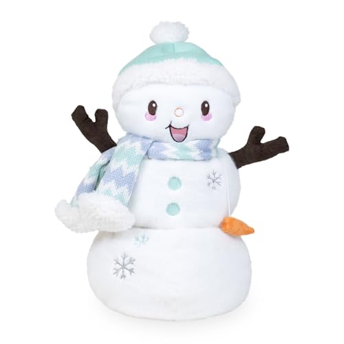 Cuddle Barn - Snowfrost The Snowman | Animated Dancing Light-up Christmas Snowman Plush Toy Activated by Carrot Nose Sings Winter Wonderland, 12 inches