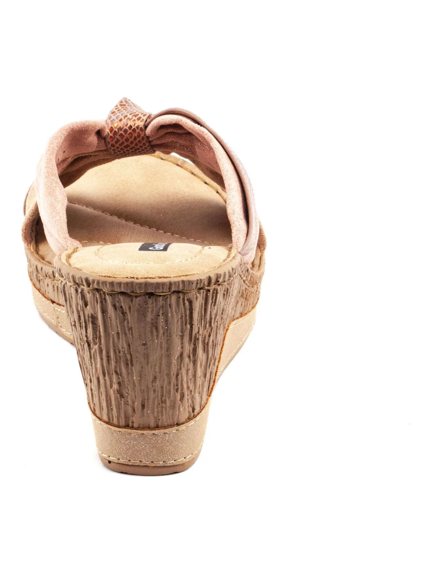 GOOD CHOICE Womens Blush Pink Mixed Media Snake Print Strap 1