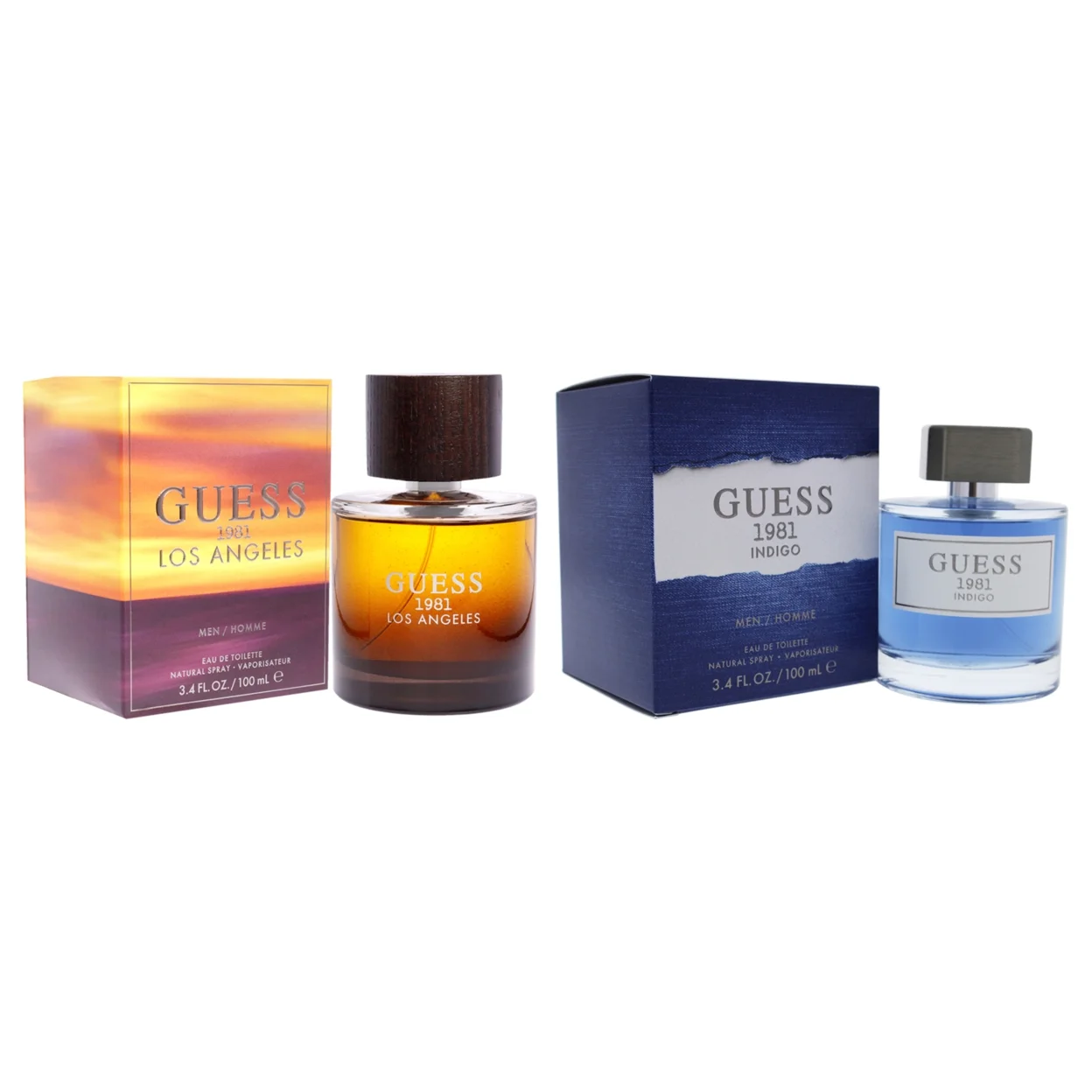 Guess Kit 2 Pc Kit - 3.4oz Guess 1981 Indigo EDT Spray, 3.4oz Guess 1981 Los Angeles EDT Spray
