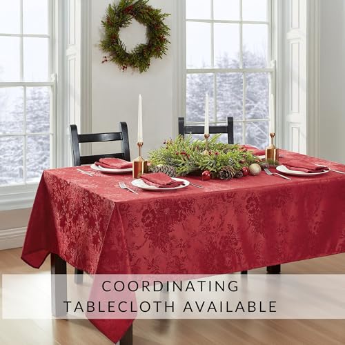 Elrene Home Fashions Poinsettia Elegance Jacquard Holiday Table Runner, 13