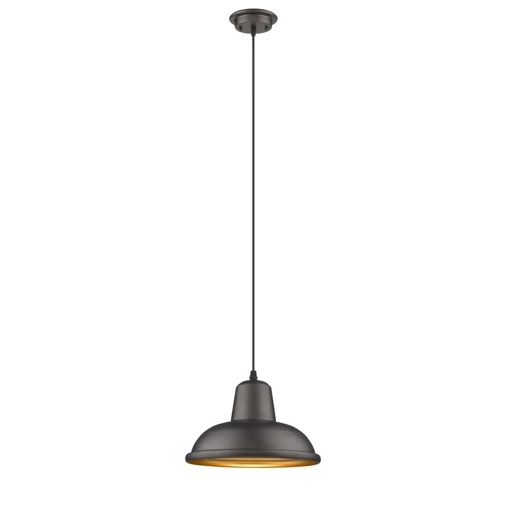 IRONCLAD Industrial-style 1 Light Rubbed Bronze Ceiling Mini Pendant 10