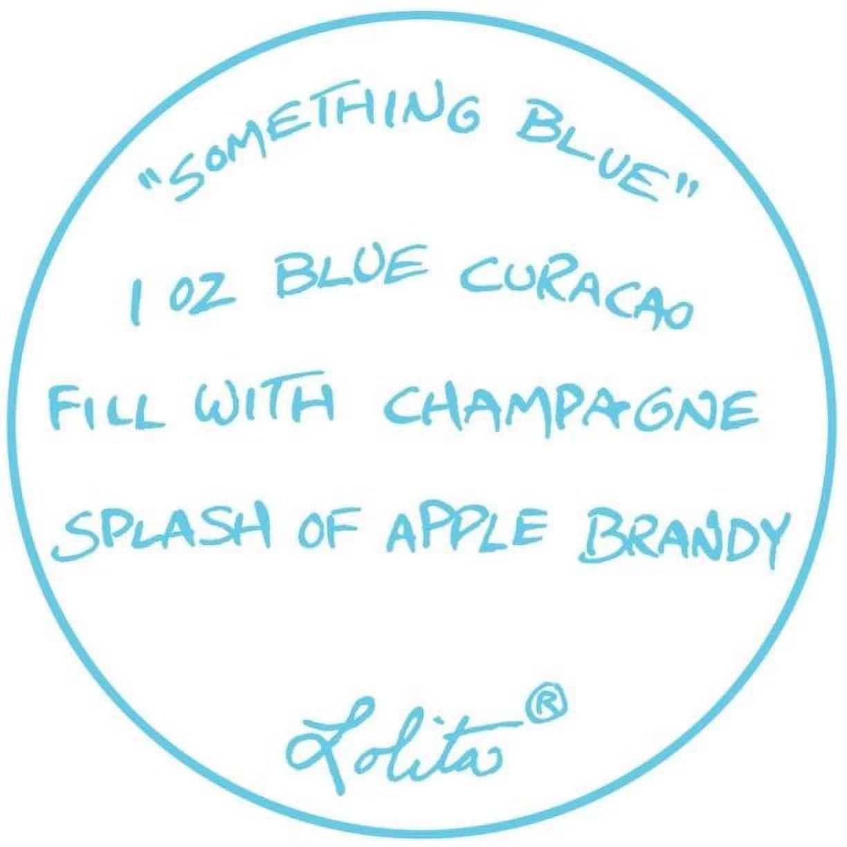 Lolita Hand Painted Champagne Flute Glass, Something Blue