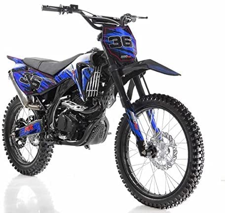 HHH Apollo AGB 36 Adult 5 Speed Dirtbike Pitbike Gas DB36 250cc Dirt Bike 5 Speed Manual Clutch (Blue)