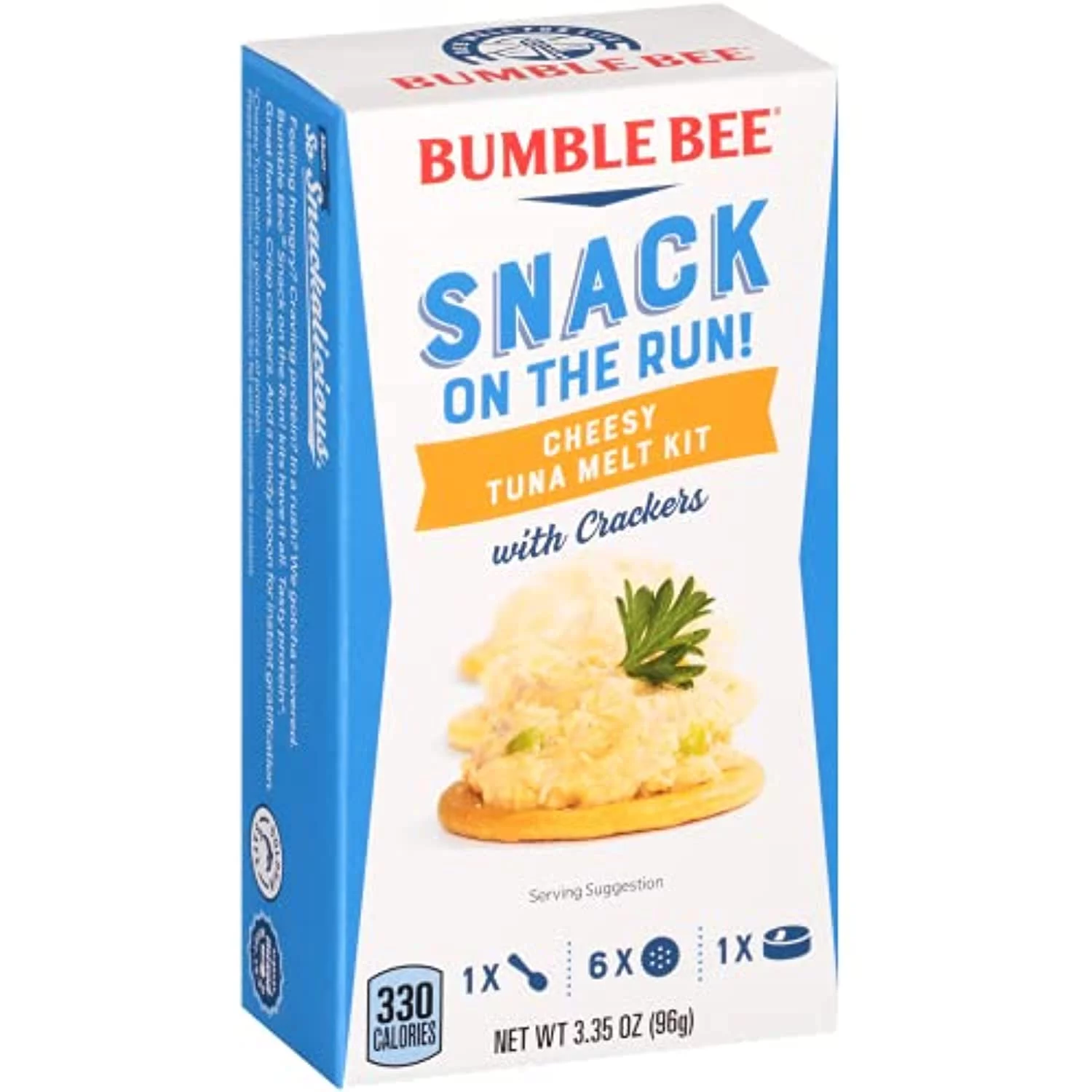 Bumble Bee Snack On The Run Crackers Kit, Cheesy Tuna Melt, 3.35 Ounce Kit (Case Of 12), High Protein Snack Food, Canned Tuna, Healthy Snacks For Adults