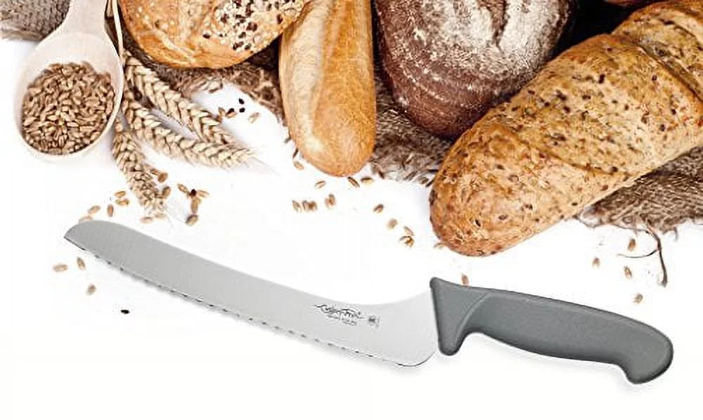 Cutlery-Pro Gourmet Chef Scalloped Offset Bread Knife, Professional Quality, NSF Approved, German Carbon Steel (X50CrMov15), 9-Inch Blade