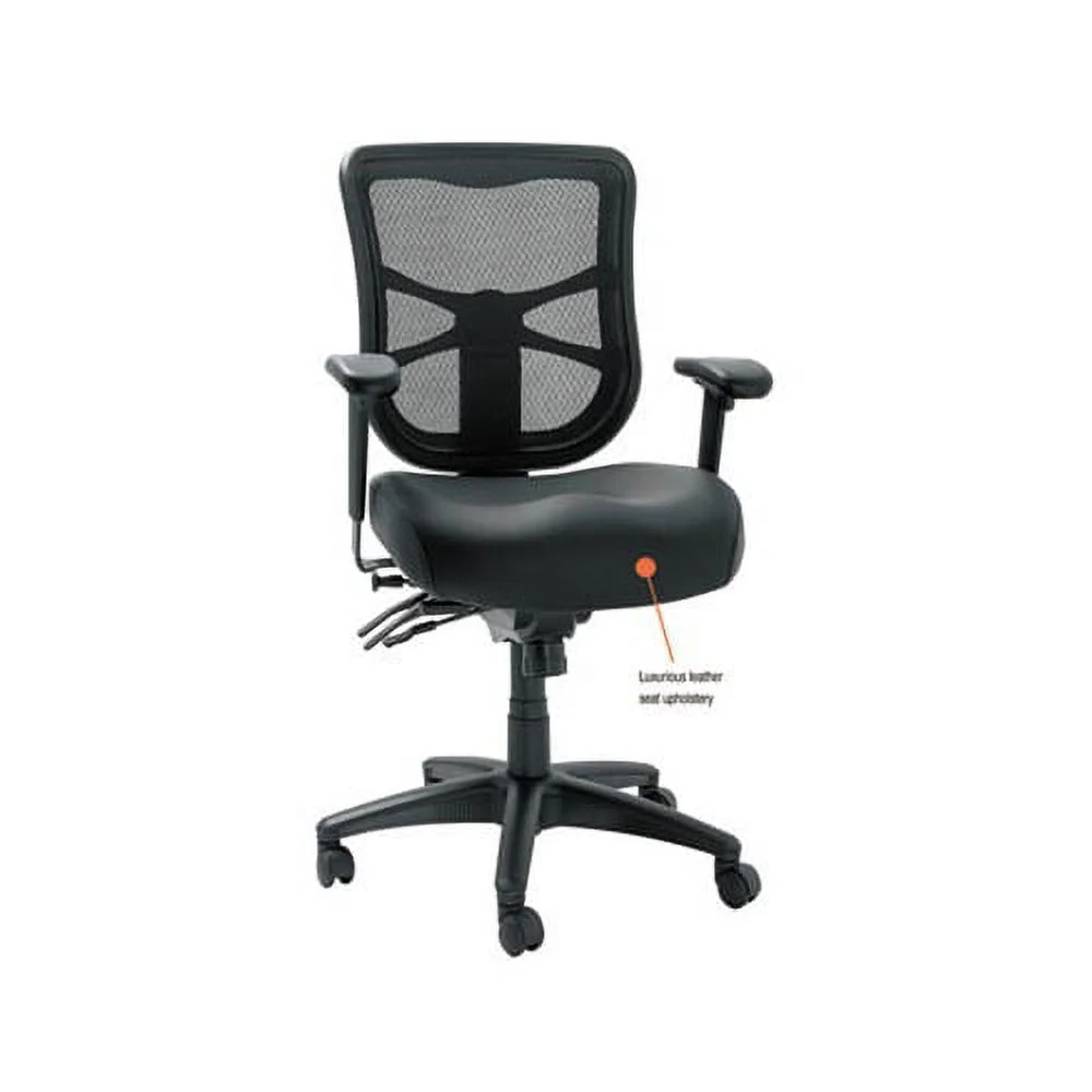Elusion Series Mesh Mid-Back Multifunction Chair Supports up to 275 lbs., Black Seat/Black Back, Black Base