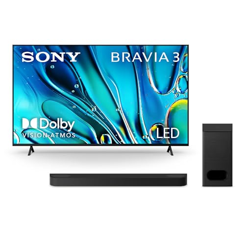 Sony 65-Inch Class 4K Ultra HD BRAVIA 3 LED Smart TV with Google TV Dolby Vision HDR, PS5 Exclusive Features, K-65S30
