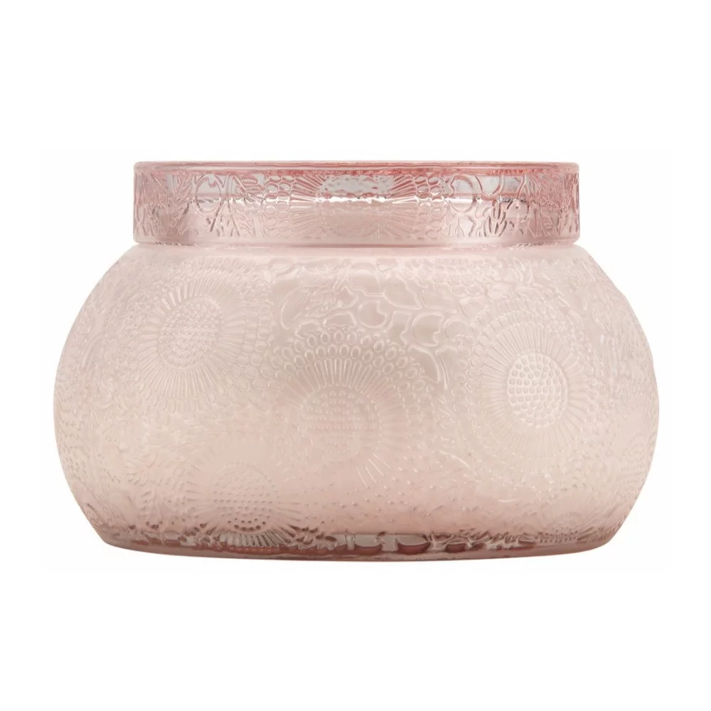 Voluspa Panjore Lychee Embossed Glass Chawan Bowl Candle (14 Ounces)