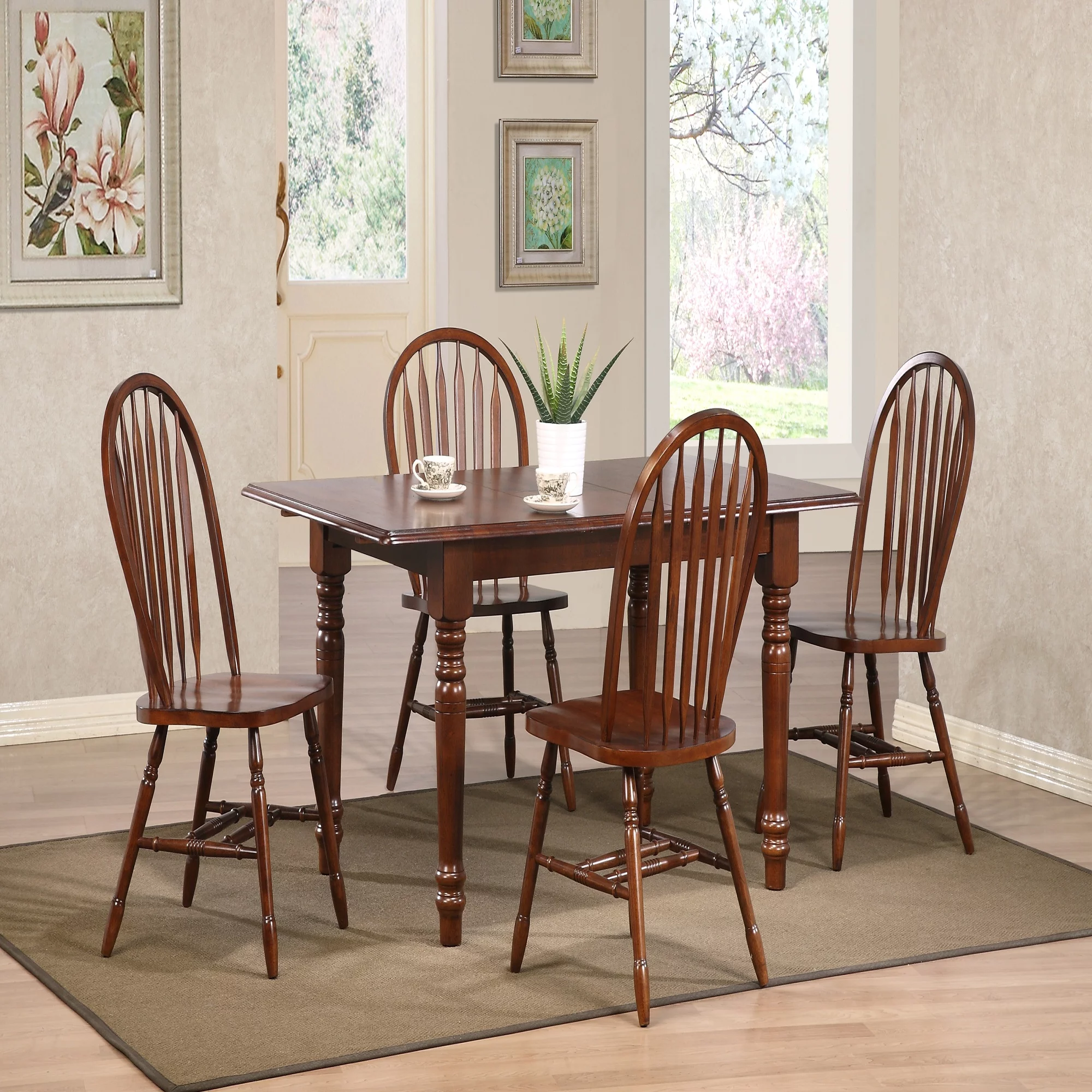 The Hamptons Collection Set of 2 Brown Distressed Chestnut Andrews Arrowback Dining Chair – 38”