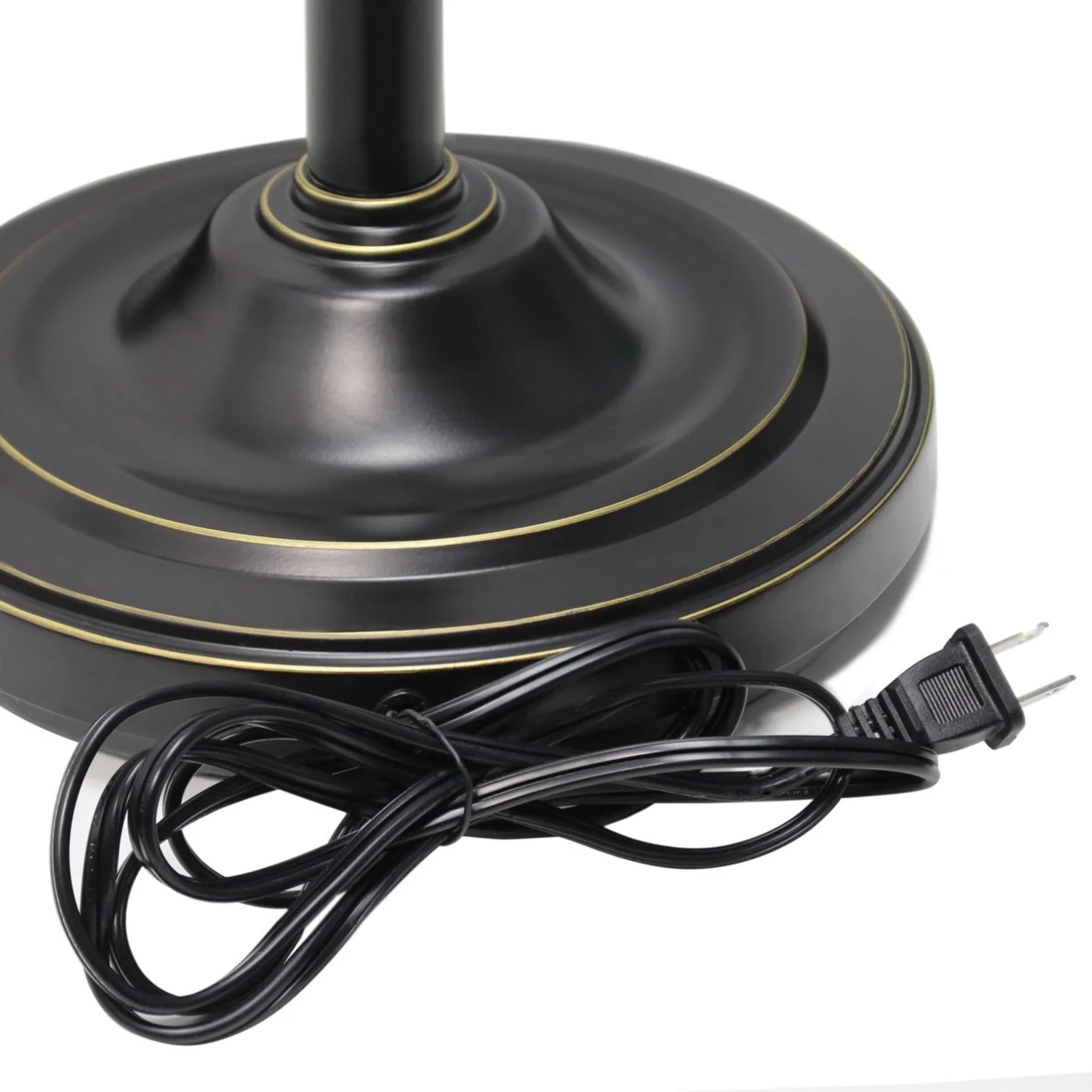 Elegant Designs 3 Light Floor Lamp with White Scalloped Glass Shades, Restoration Bronze and White