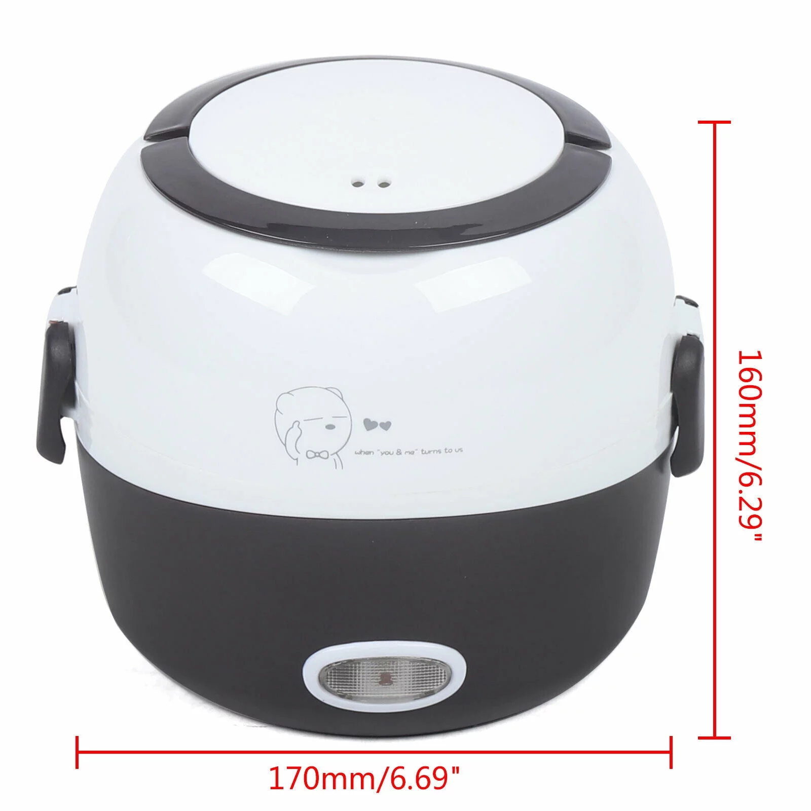 TFCFL 1.3L 2 Layers Electric Warmer Lunch Box Steamer Pot Rice Cooker Stainless Steel