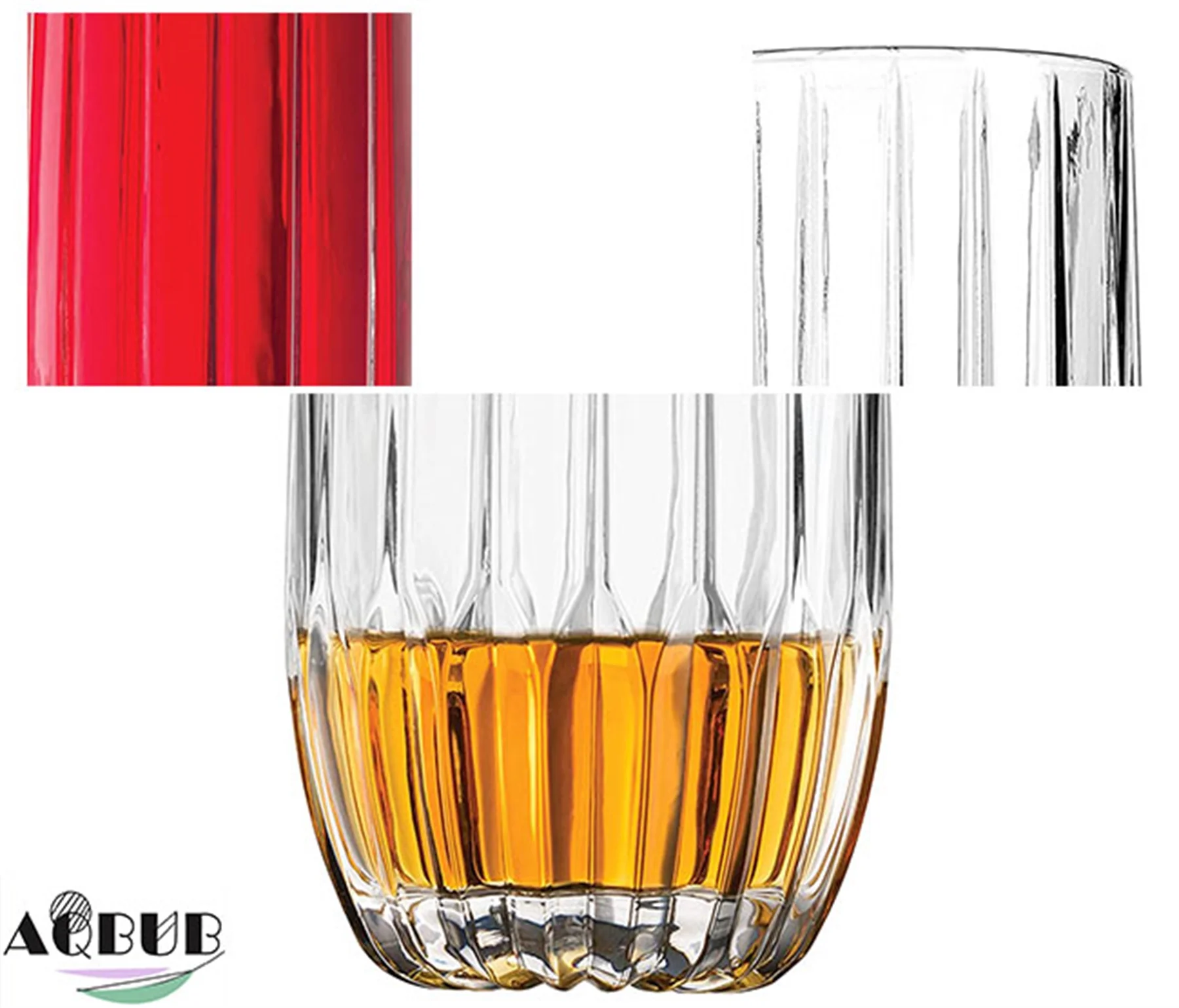 Wine glasses and whisky glasses 8 crystal glasses set, tall glasses, tumbler glasses - 4 glasses (12 oz) and 4 whisky tartar glasses (10 oz)