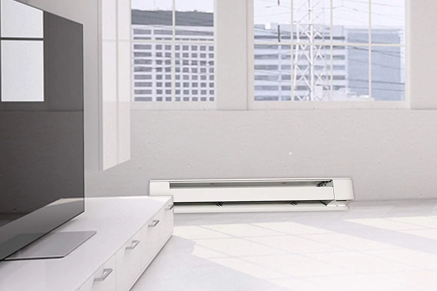 Fahrenheat 72 In. 1500-Watt 120-Volt Electric Baseboard Heater, Northern White