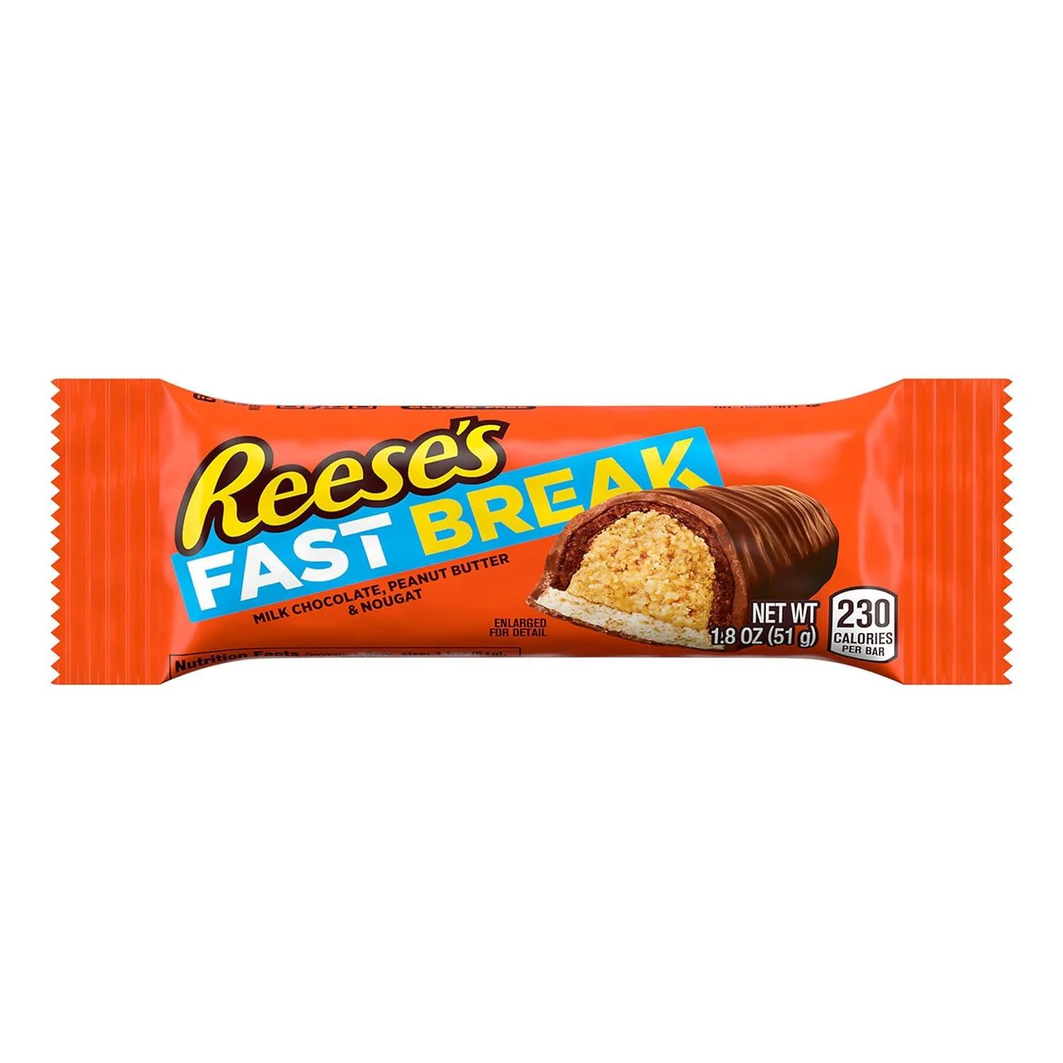 8 pack of REESE'S FAST BREAK Peanut Butter Nougat Candy Bars- A Tasty Treat | 1.8 oz | RADYAN