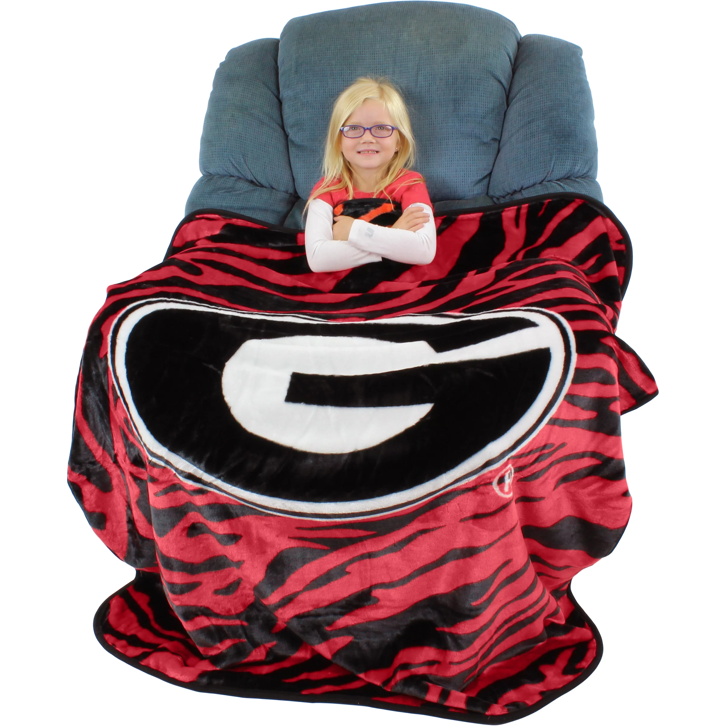 College Covers Everything Comfy Georgia Bulldogs Soft Raschel Throw Blanket, 60