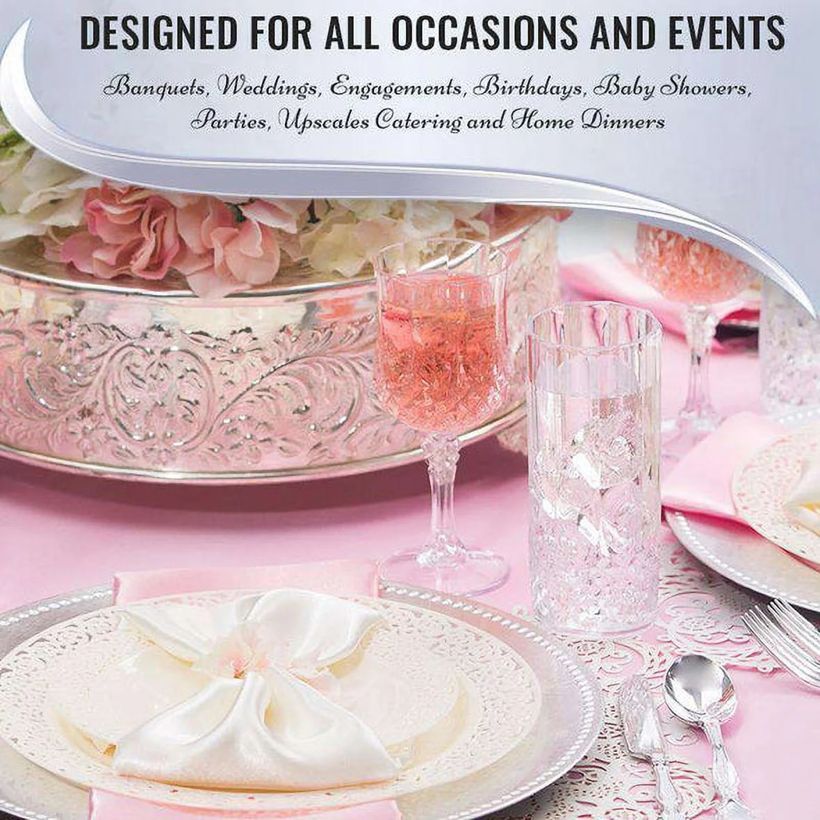 Smarty 14 oz. Clear Crystal Cut High Ball Plastic Glasses 48ct