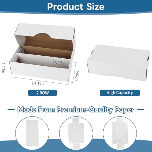 Trading Card Storage Box, 1600 Count Card Storage Boxes, Bulk Cards Storage Box Sports Cards Cases Graded Cardboard Boxes for Basketball Sports Collector (6 Set)