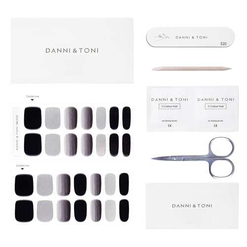 DANNI & TONI Semi Cured Gel Nail Strips Christmas Santa Claus Snowflakes Cat Eye Gel Nail Wraps 28 Stickers | Mistletoe Meow