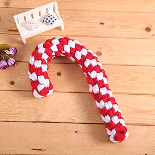 PRETYZOOM Chew Bone Dog Toys Christmas Pet Play Toys Christmas Dog Rope s Pet Chewers Rat Chewing Xmas Candy Canes Educational Puppy Knot