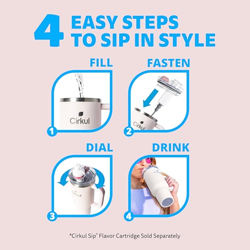 Cirkul 40oz. Carbon Stainless Steel Tumbler with Handle, All-Day StrawSip™, Double-Wall Insulated