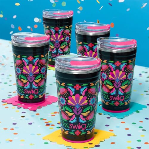 Swig Life 32oz Insulated Tumbler, Travel Coffee Tumbler with Lid, Cup Holder Friendly, Stainless Steel Travel Coffee Mug, Glitter Tumbler, Glitter Gifts (Confetti)