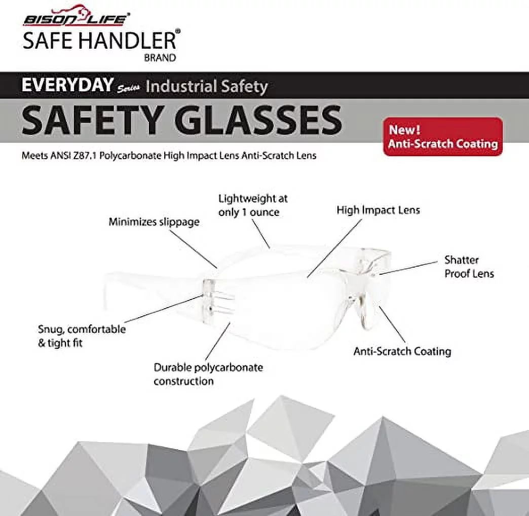 Safe Handler Crystal Full Color Red Safety Glasses For Men/Women (Pack of 144)