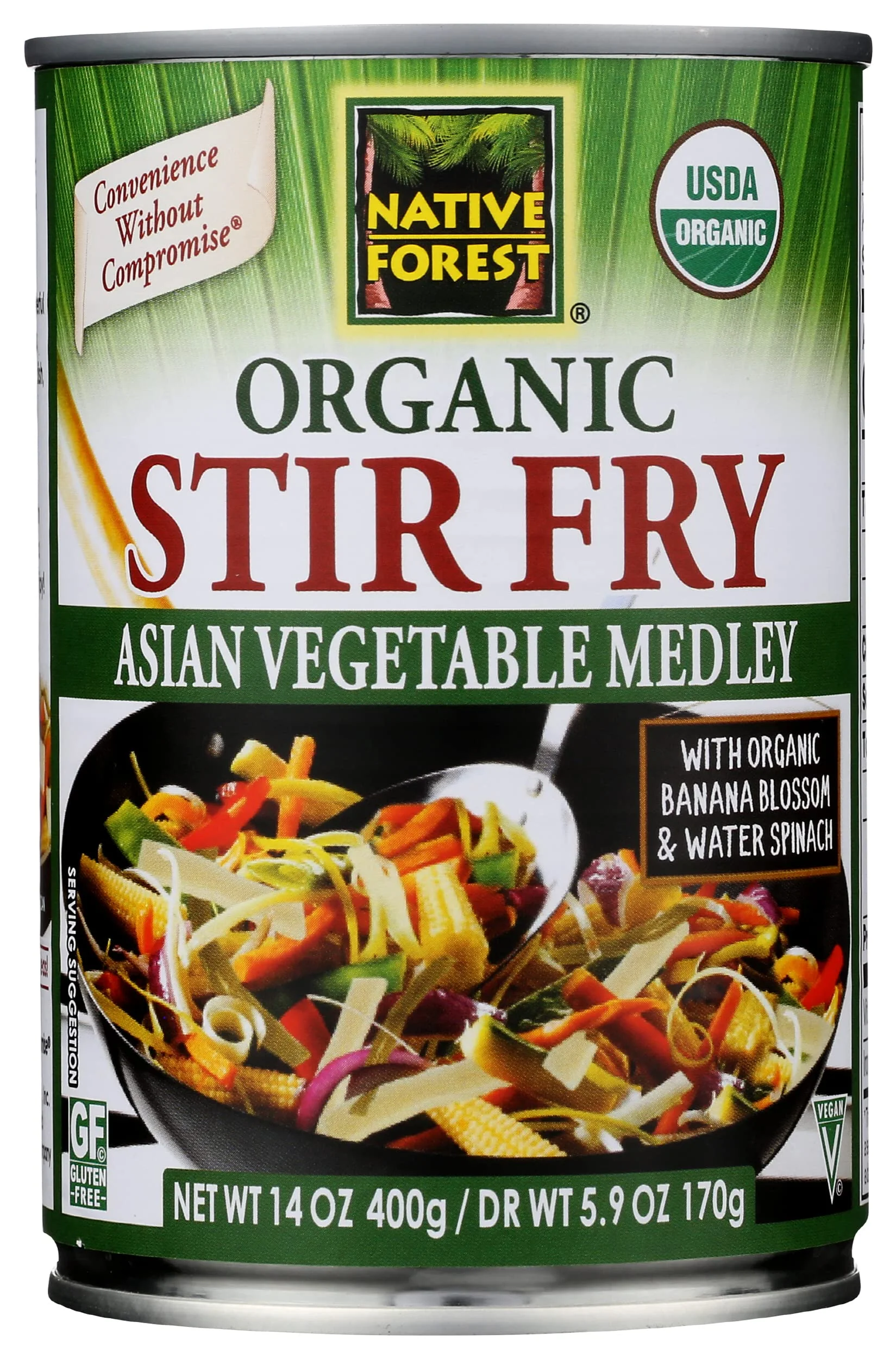 Native Forest Organic Stir Fry Asian Vegetable Medley, USDA Certified Organic, Soy Free, Gluten Free & Non-GMO, 14 Oz (Pack of 6)