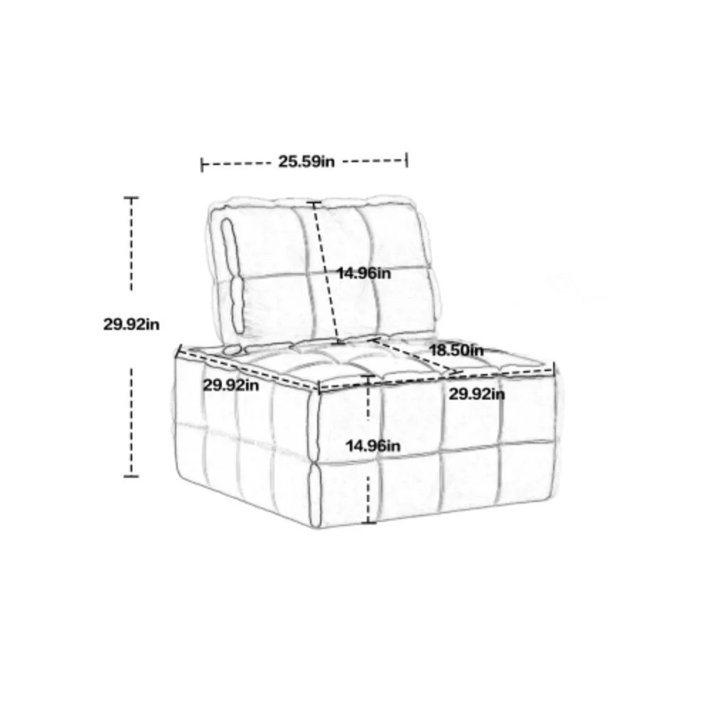 Upholstered Deep Seat Armless Accent Single Lazy Sofa Lounge Arm Chair,Comfy Oversized Leisure Barrel Chairs for Living Room/Office/Meetingroom/Aparment/Bedroom Furniture Set Beige