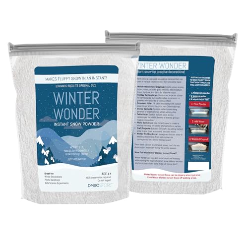 DMSOSTORE Winter Wonder Instant Snow Powder, 1 lb, Makes Approximately 3 Gallons of Fake Snow