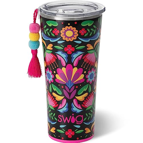 Swig Life 32oz Insulated Tumbler, Travel Coffee Tumbler with Lid, Cup Holder Friendly, Stainless Steel Travel Coffee Mug, Glitter Tumbler, Glitter Gifts (Confetti)