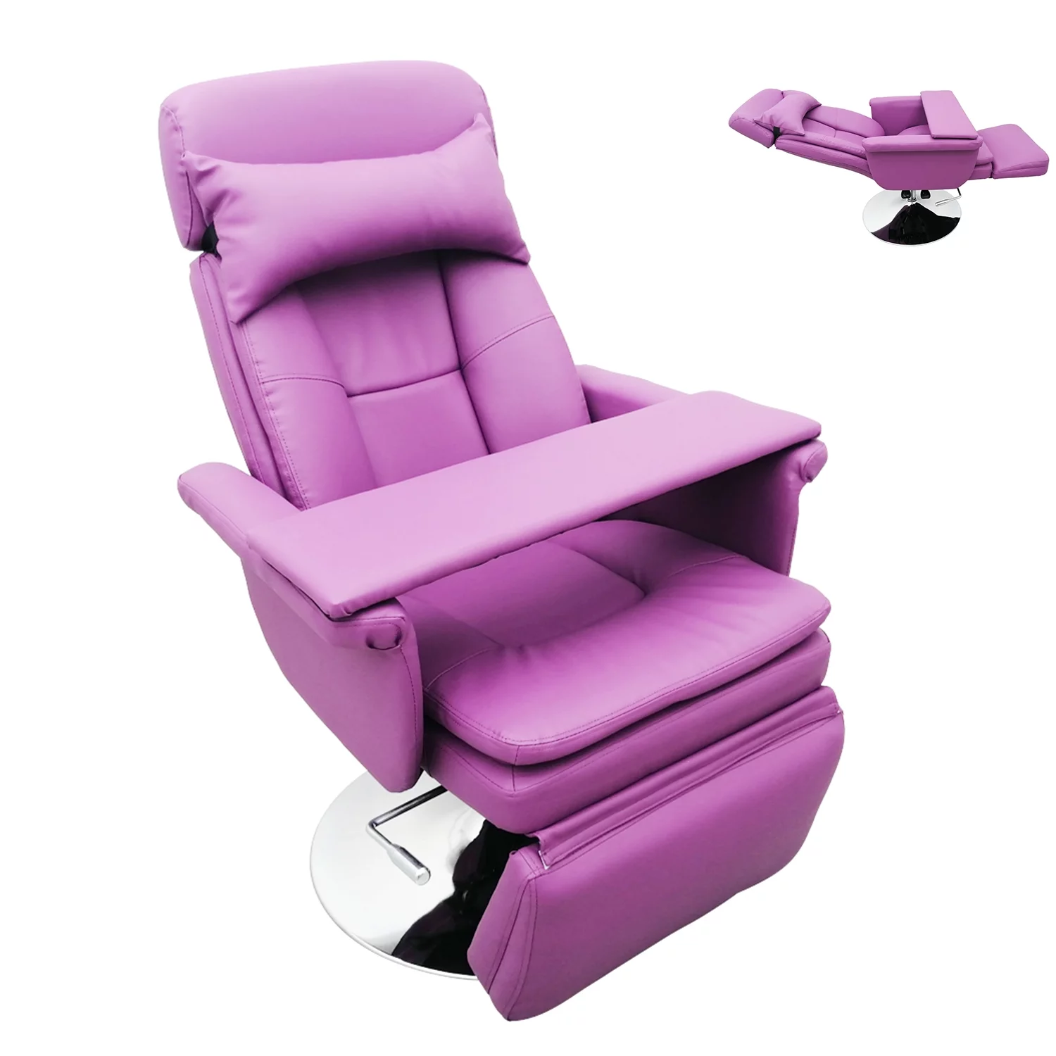 INTBUYING Facial Beauty SPA Salon Chair for Beauty Home Office Pneumatic Load 440LB 360Degree Rotation Purple