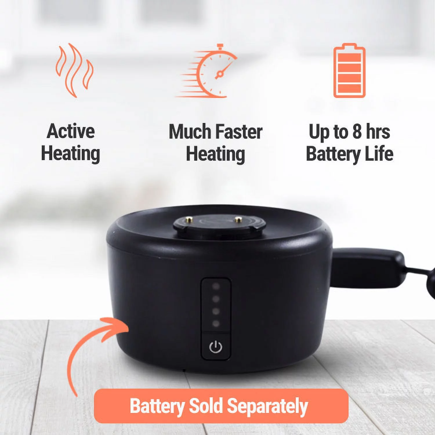 Hot Kup Single Serve Mug - From Ice to Boil and Temperature Controlled Mug in Black with AC Base