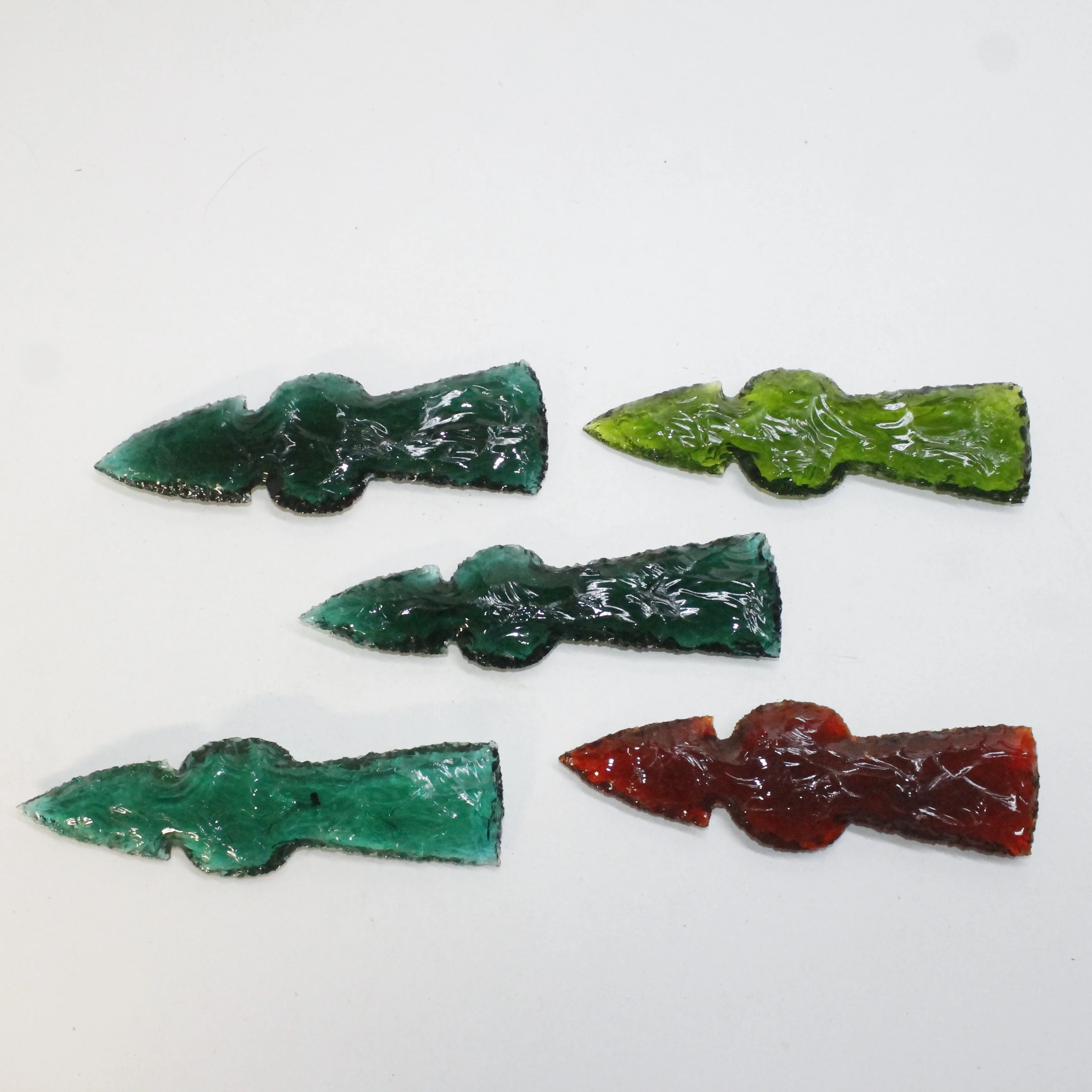 5 Glass Ornamental Tomahawk Heads #8119  Ax Axe Hatchet