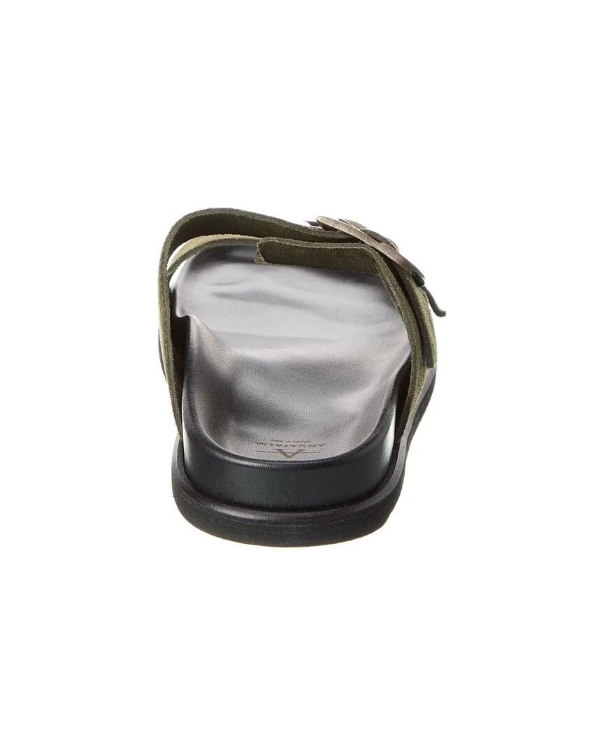 Aquatalia Byron Weatherproof Suede Sandal, 13, Green