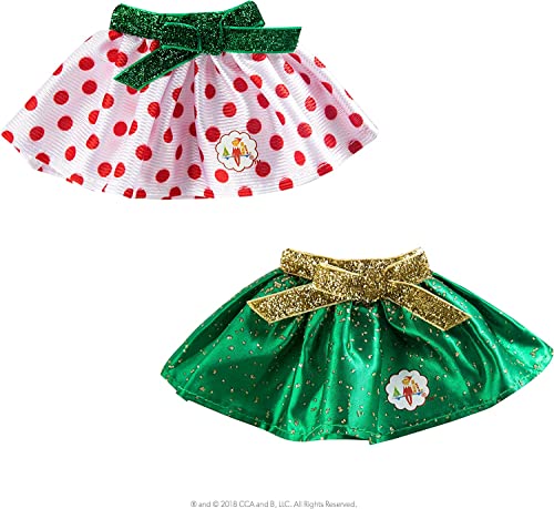 Elf On The Shelf Girl with with Party Skirts Set - Blue Eyed Female Elf Doll with Book and Twin Festive Snowflake Skirts - Customize Your Elf with Unique Holiday Outfit - Elf Figure Clothing Pack