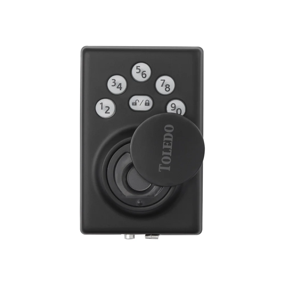 Toledo Electronic Lock with Biometric and Keyed Access in Iron Black Finish
