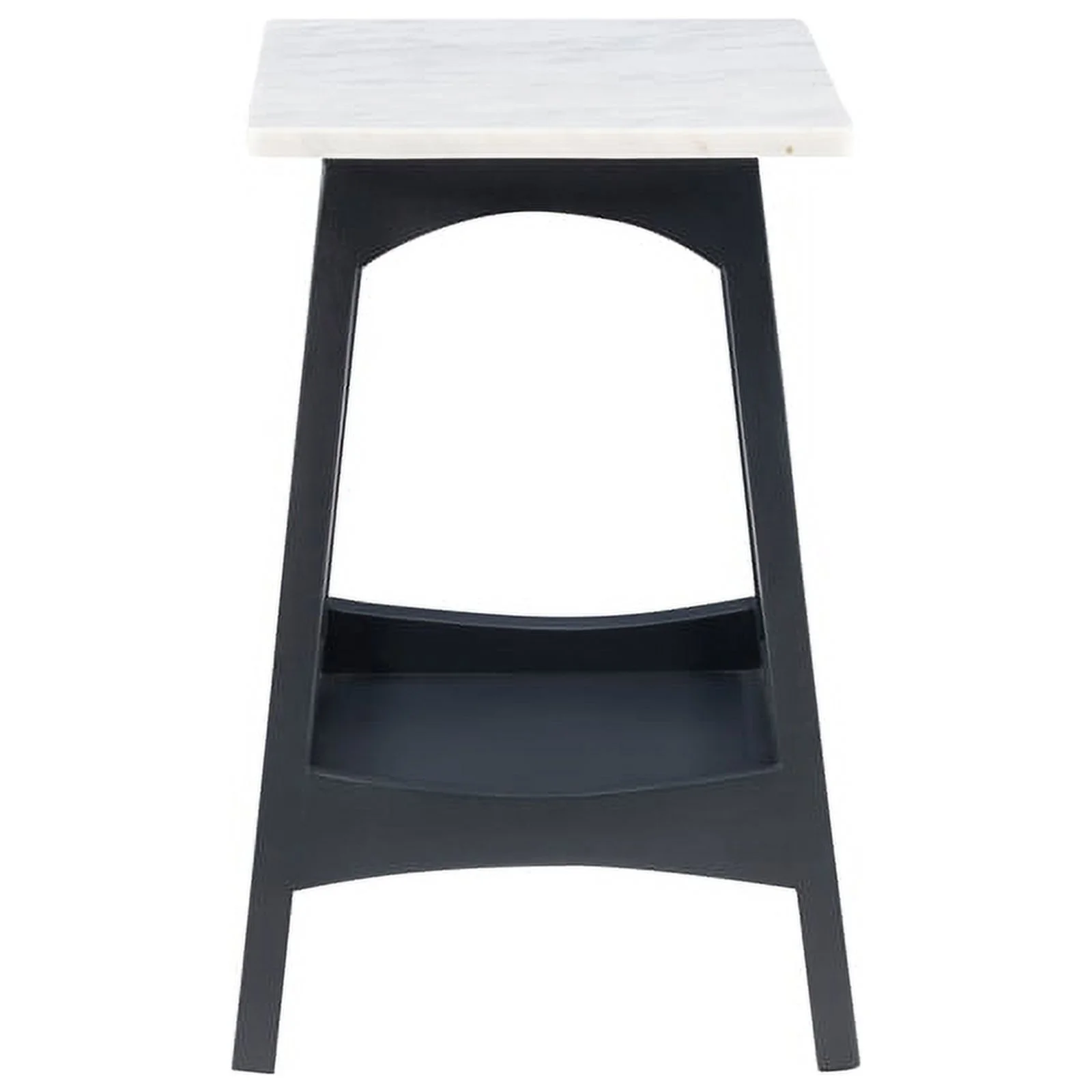 Linon Pace Marble and Wood Side Table in Gray
