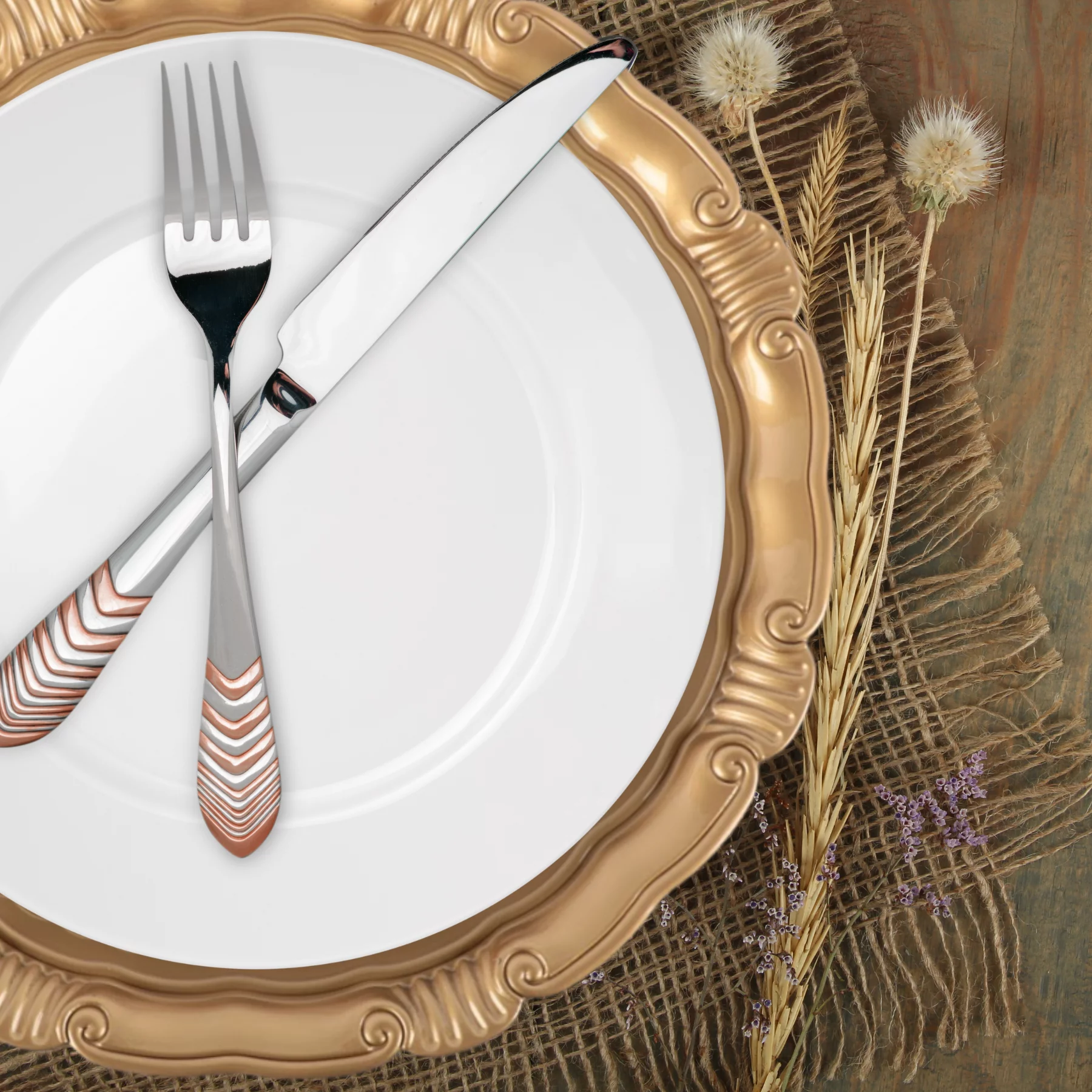 Koyal Wholesale Victorian Embossed Charger Plates, Gold, Set of 4, Victorian Style Décor