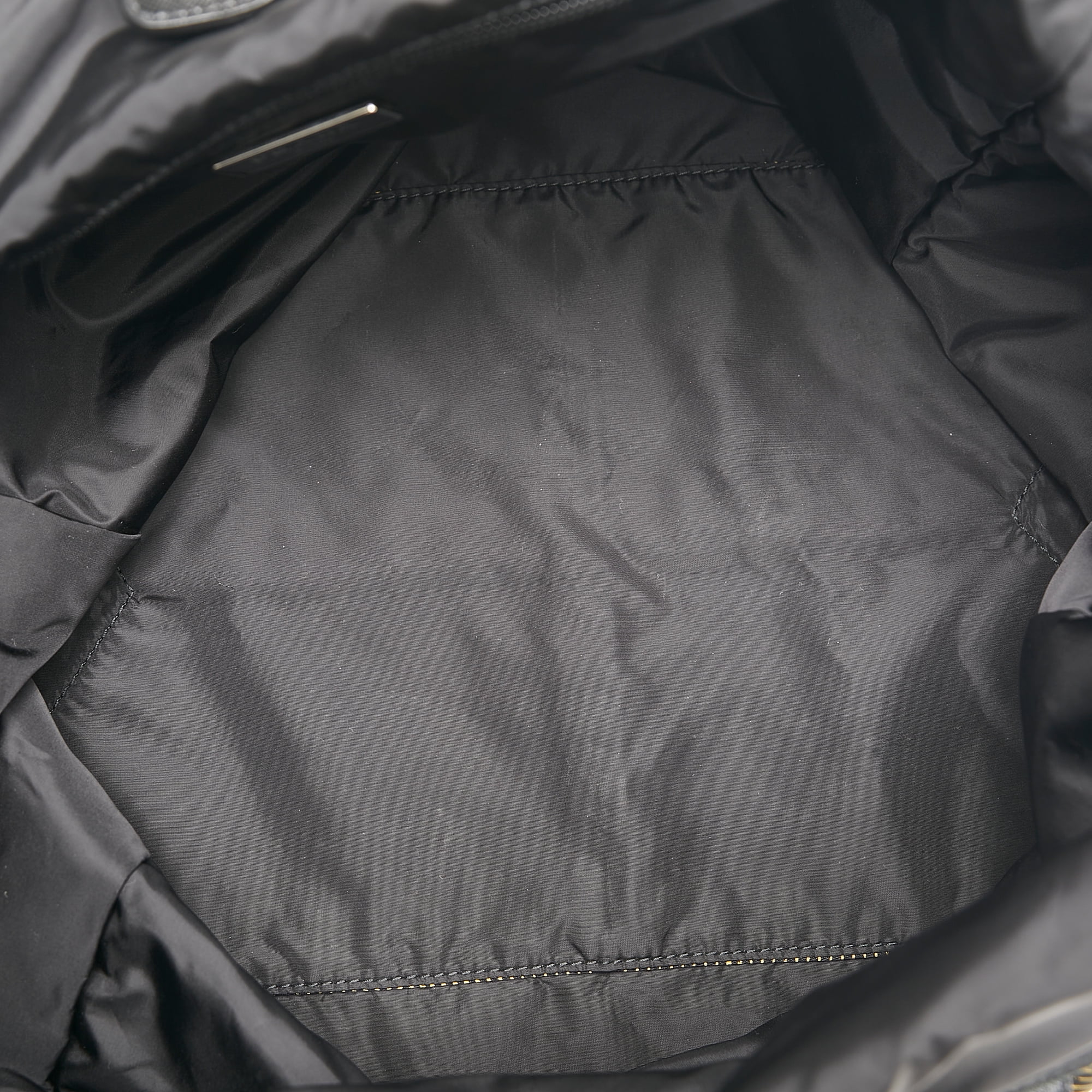 Pre-Owned Authenticated Prada Tessuto Stampato Nylon Fabric Yellow Satchel Unisex (Good)