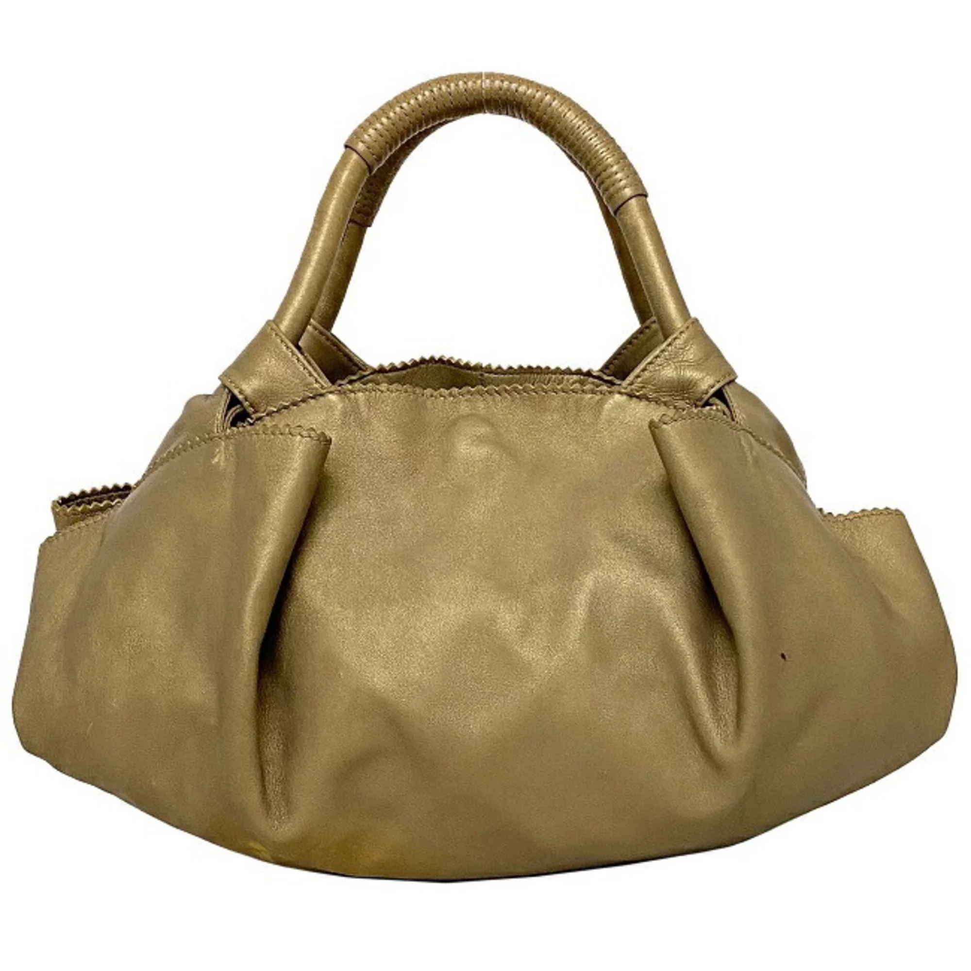 Pre-Owned Loewe Handbag Nappa Aire Gold Anagram Leather LOEWE Soft Ladies (Fair)