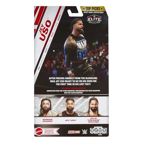 Jey USO (Black Shirt) - WWE Elite Top Picks 2025 (Wave 1) Toy Wrestling Action Figure